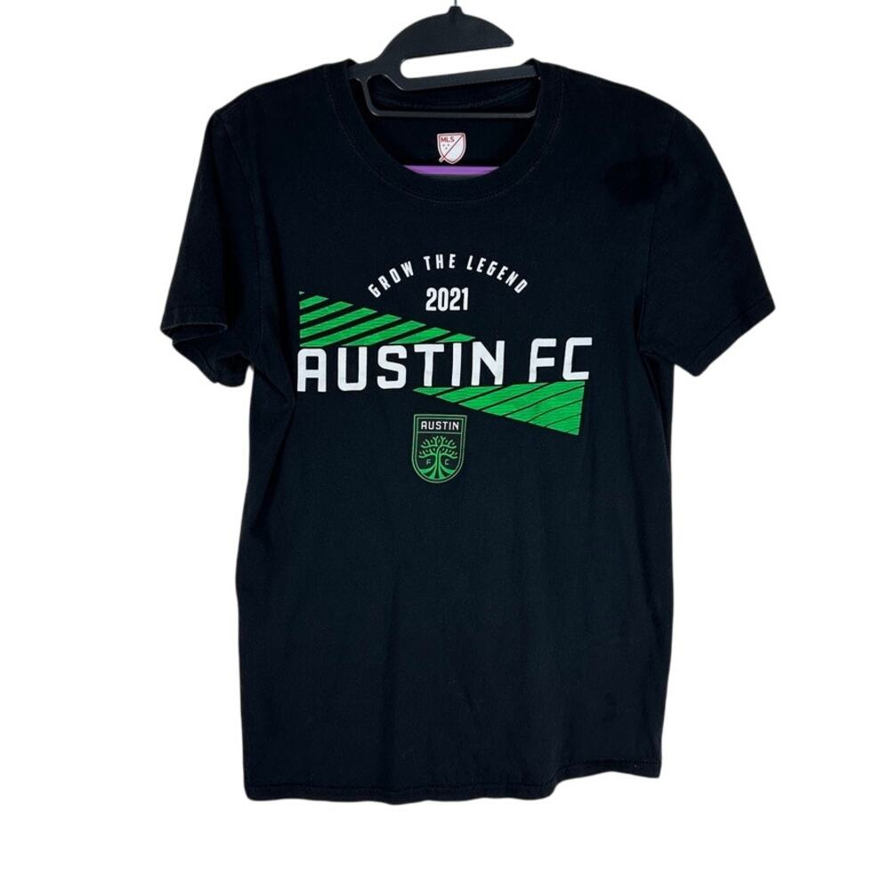 Austin FC 2021 Black Graphic T-Shirt MLS 100% Cotton Size S  Soccer